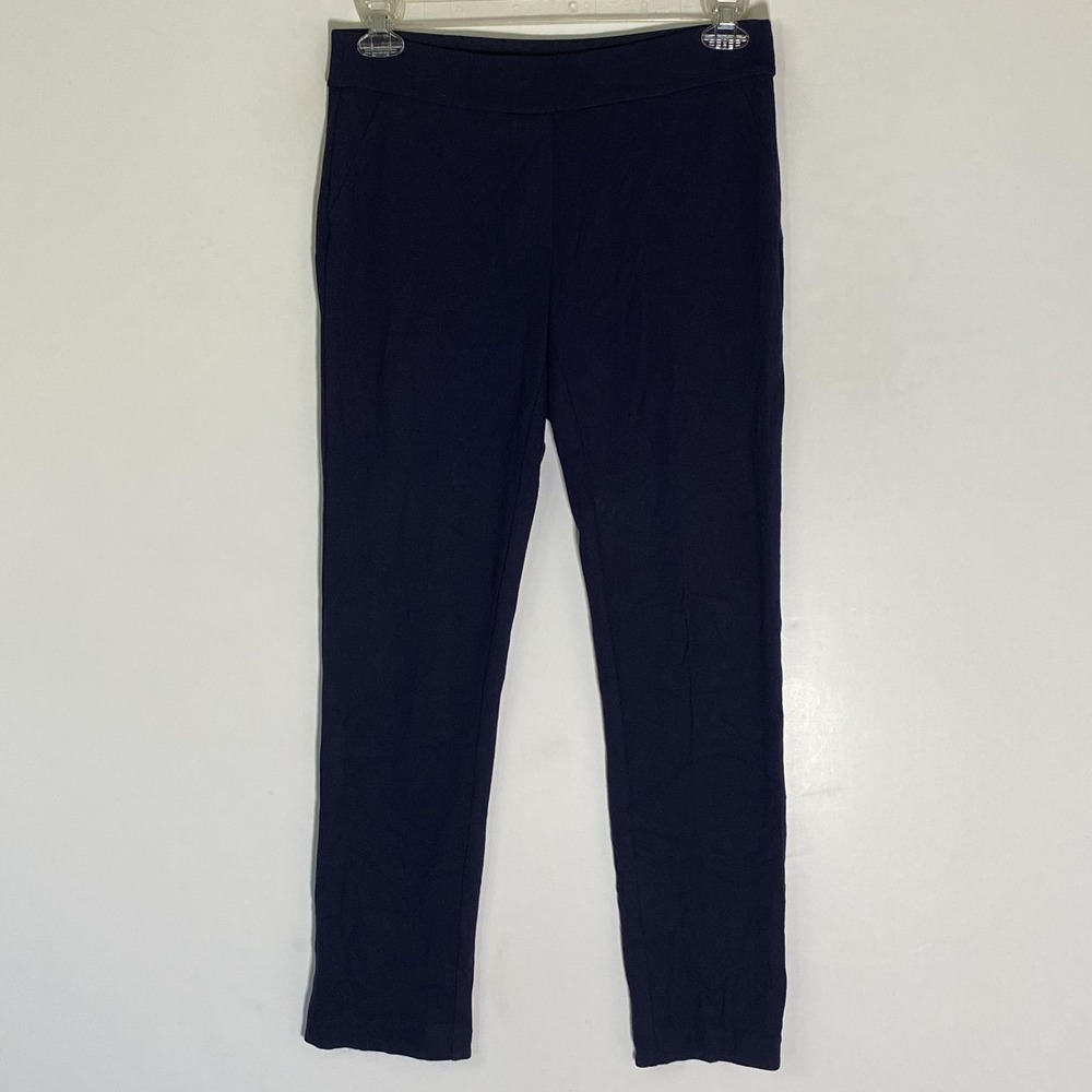 Investments Pants Womens‎ 8 Blue Ponte Dress Pull On Slim Leg Stretch Pockets